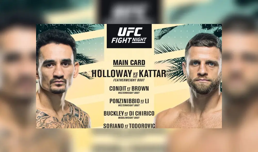Holloway y Kattar protagonizarán el primer evento estelar del año. Foto: UFC Holloway y Kattar protagonizarán el primer evento estelar del año. Foto: UFC