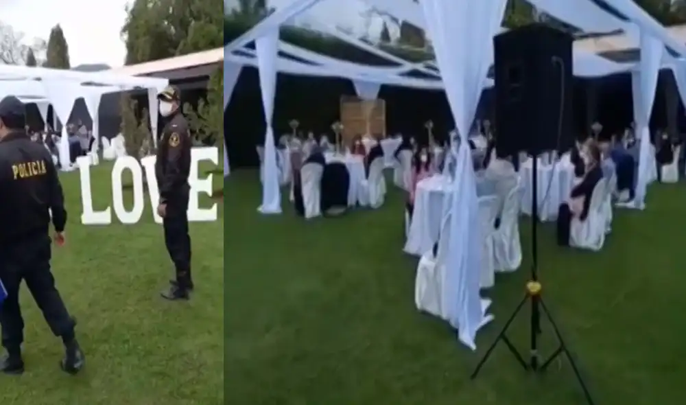 Los asistentes fueron multados con una papeleta de S/ 387. Foto: captura de Canal N Los asistentes fueron multados con una papeleta de S/ 387. Foto: captura de Canal N