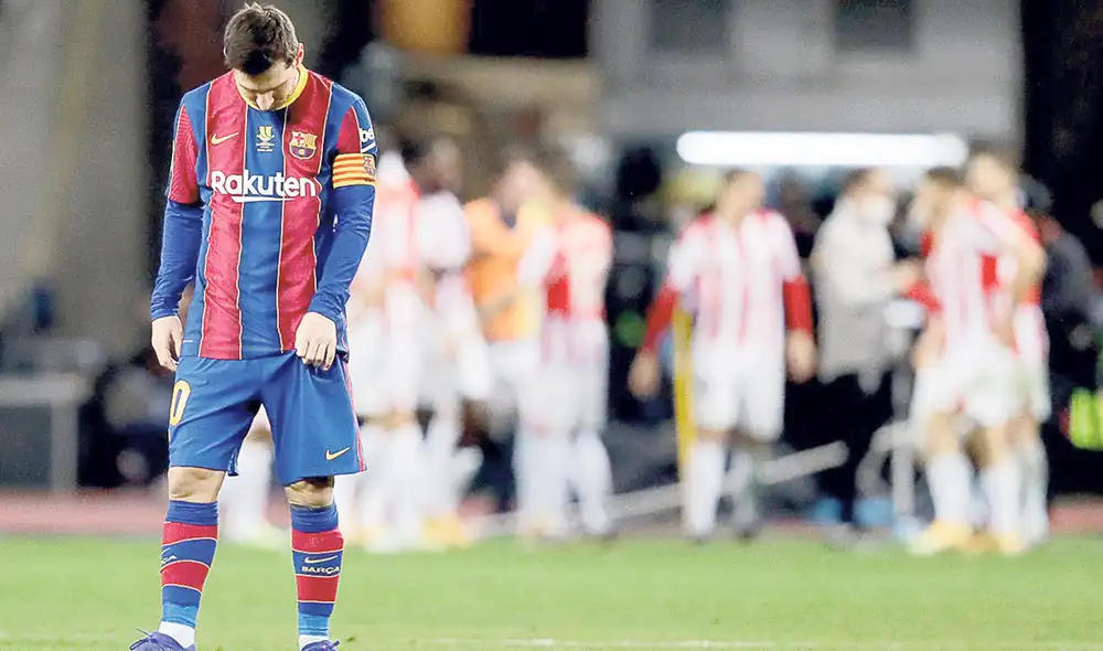 Impotencia. Messi fue expulsado por agredir a Villalibre. Foto: difusión