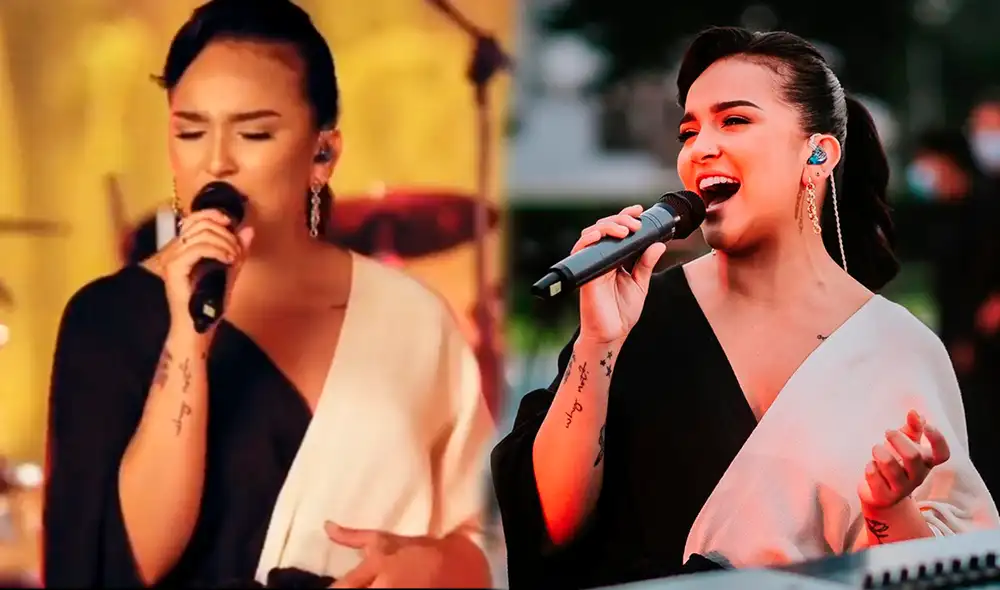 La cantante empezó su presentación con el tema "Señor Mentira". Foto: captura YouTube / Instagram / Daniela Darcourt