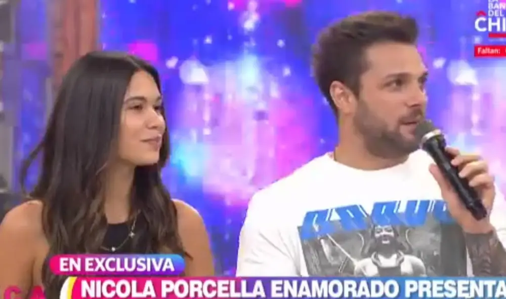 Nicola Porcella y su pareja Alejandra Campaña en En boca de todos. Foto: captura de América Televisión Nicola Porcella y su pareja Alejandra Campaña en En boca de todos. Foto: captura de América Televisión