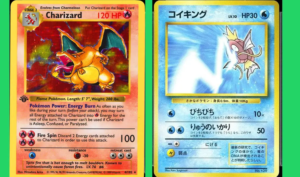 Las cartas de Charizard y Pikachu son muy anheladas por los coleccionistas de Pokémon. Foto: Nintenderos