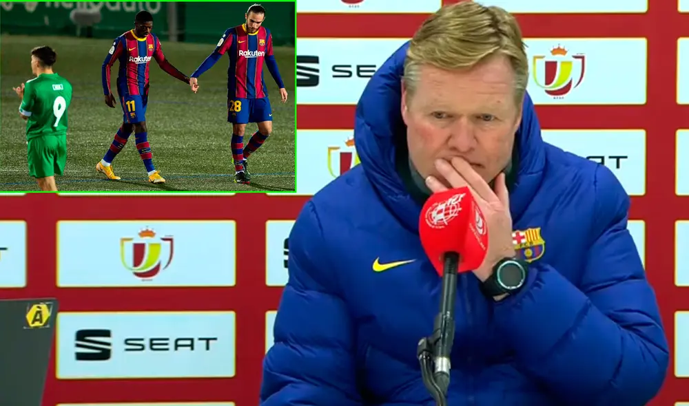 Ronald Koeman lamentó que el FC Barcelona haya desperdiciado dos penales ante el Cornellá. Foto: @rfef / EFE
