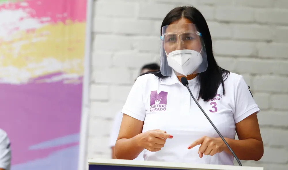 Flor Pablo es candidata al Congreso y a la primera vicepresidencia por el Partido Morado. Foto: La República
