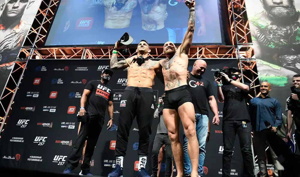 Resultados del pesaje previo a UFC 257, que contará con la pelea estelar Conor McGregor vs. Dustin Poirier. Foto: UFC