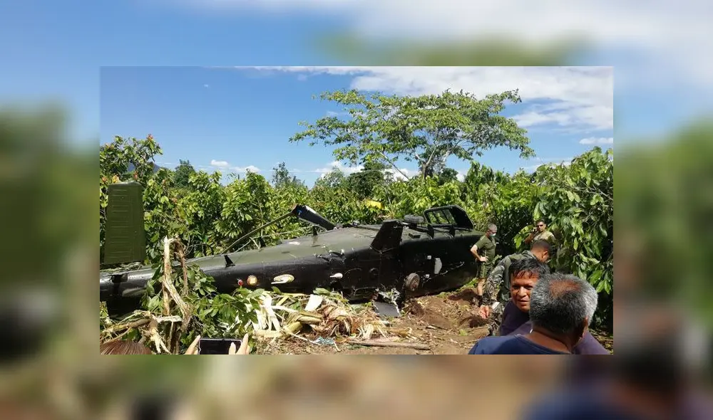 Helicóptero del Ejercito cae en Mazamari, Junín. Foto: difusión