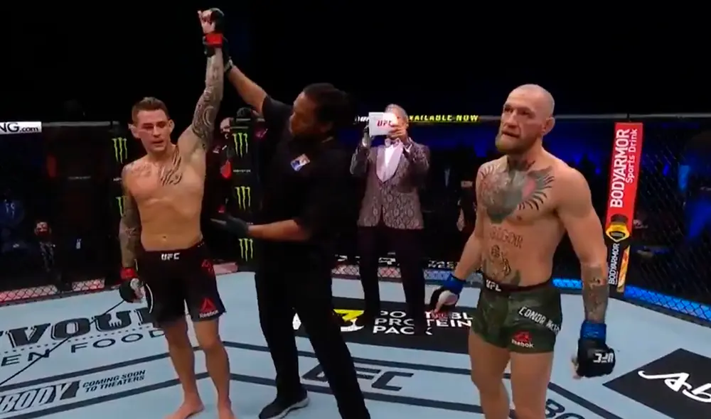 Poirier le propinó a McGregor la primera derrota por TKO de su carrera en las MMA. Foto: captura ESPN