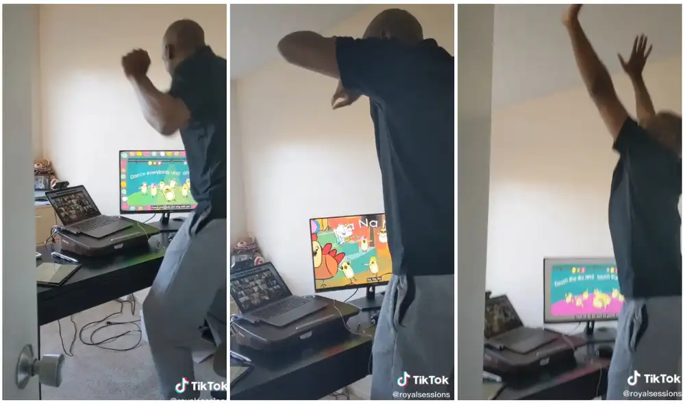 El profesor baila al ritmo de una divertida canción. Foto: captura de TikTok