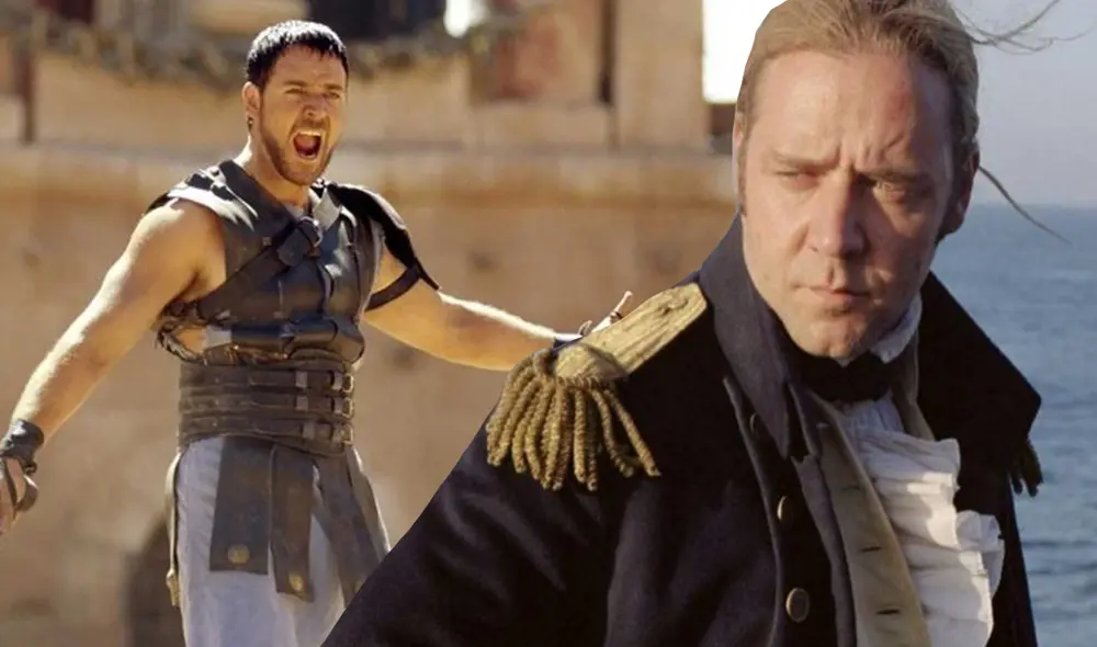 Russell Crowe salió en defensa de Master and commander, película que filmó en el 2003. Foto: composición/Universal Pictures/20th Century Studios
