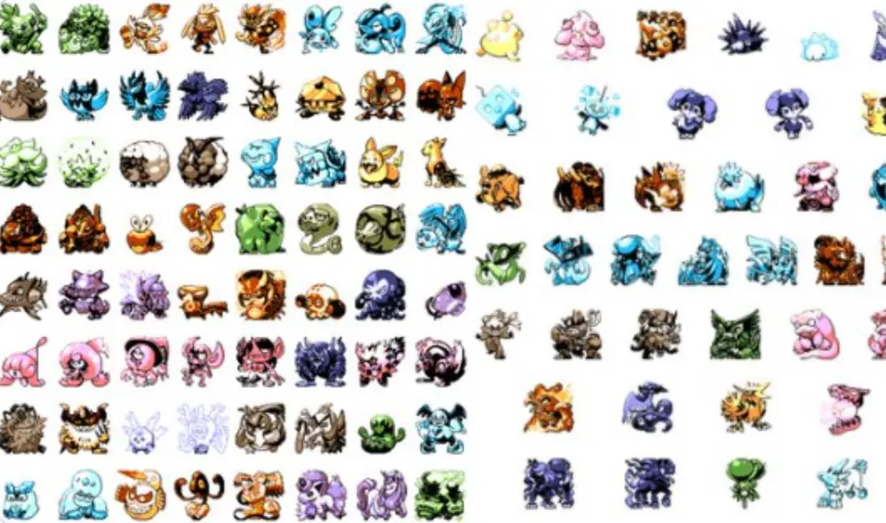 Los pokémon de la más reciente generación fueron recreados como si hubieran aparecido en la primera Game Boy. Foto: Twitter/Pat Ackerman