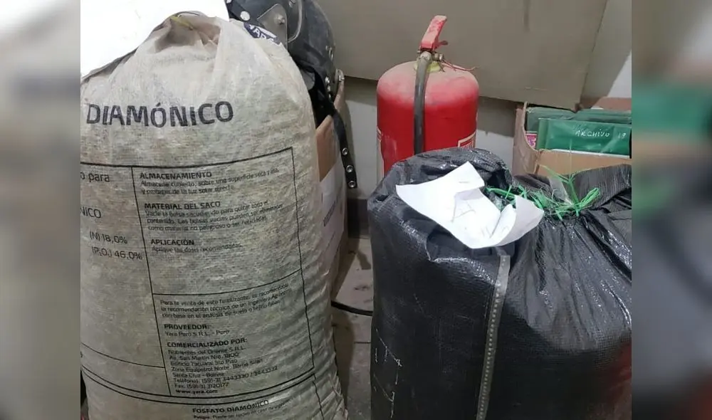 Tres desconocidos abandonaron sacos con hojas de coca en el distrito de Usquil. Foto: PNP Tres desconocidos abandonaron sacos con hojas de coca en el distrito de Usquil. Foto: PNP