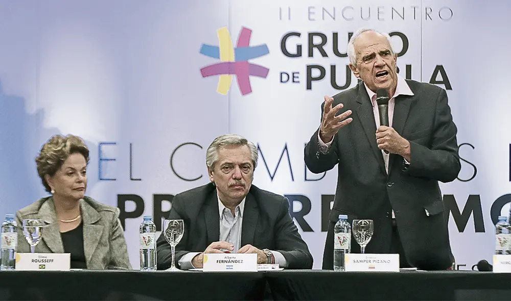 Invita. Samper anuncia encuentro del Grupo de Puebla. Foto: AFP