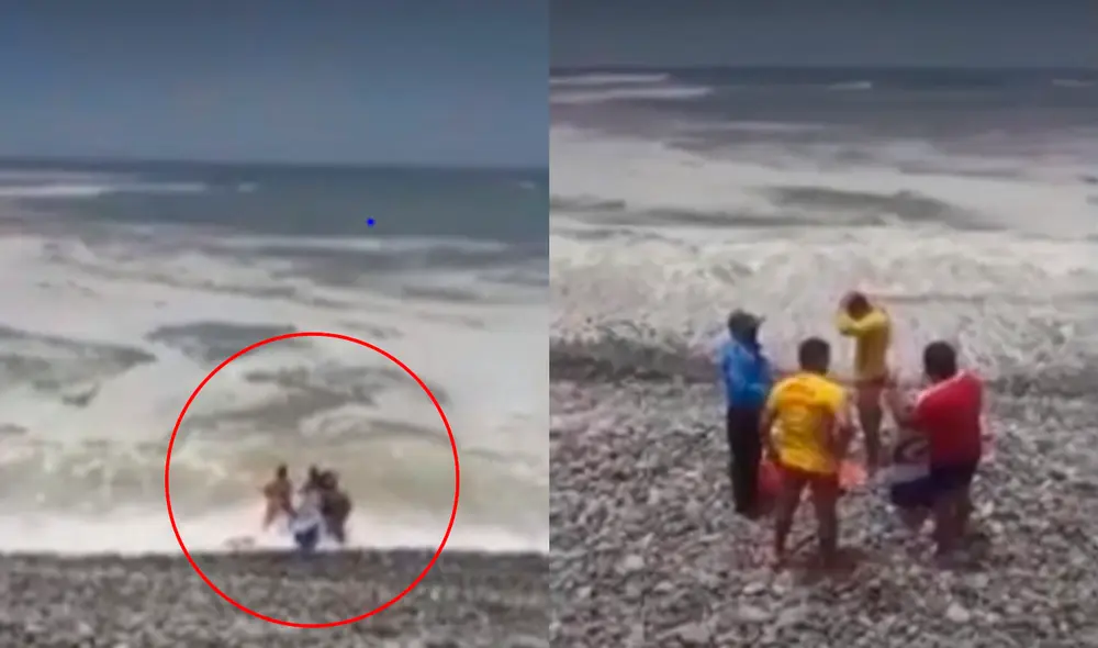 Policía de Salvataje logró rescatar al hombre luego de un riguroso plan. Foto: captura de América Policía de Salvataje logró rescatar al hombre luego de un riguroso plan. Foto: captura de América