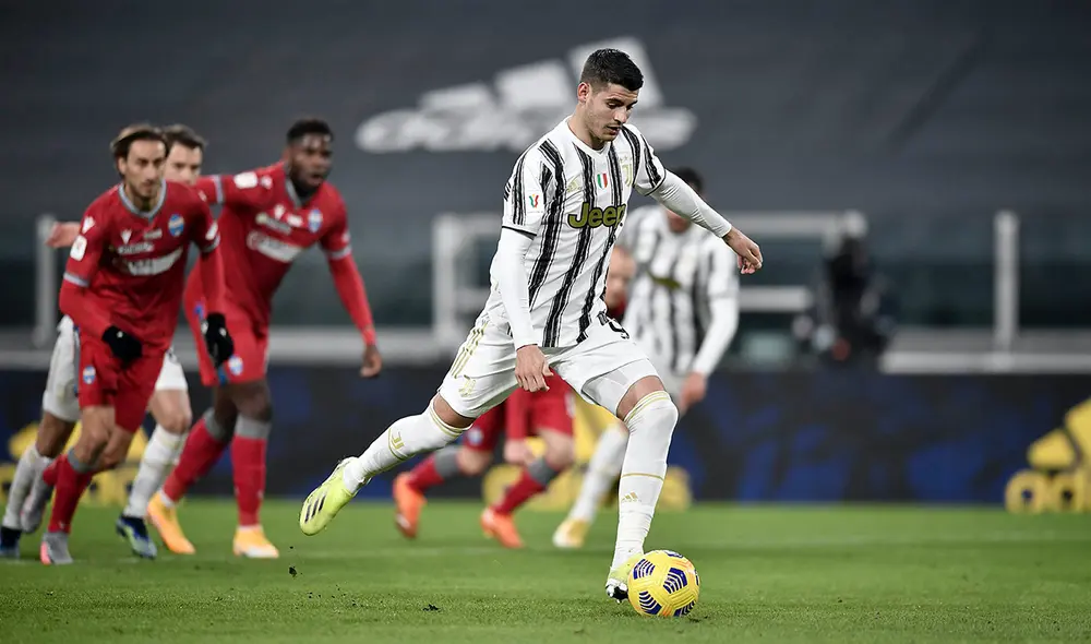 Álvaro Morata marcó el primer gol del partido. Foto: Juventus/Twitter