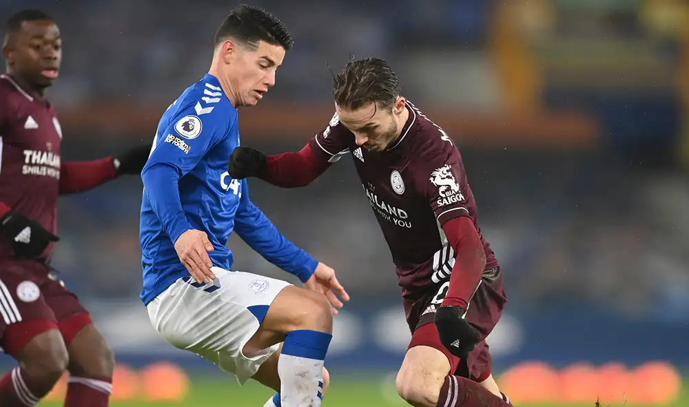 Everton igualó en su casa frente a Leicester por la fecha 20 de la Premier League. Foto: AFP