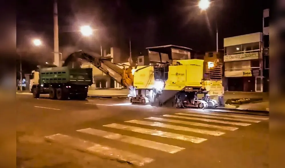 En los trabajos de mejoramiento de la avenida Los Próceres participan ingenieros, técnicos y operarios y se usa maquinaria especializada. Foto: MML