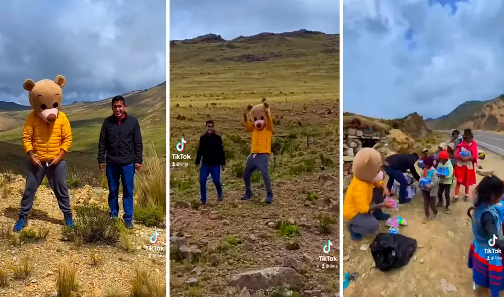 Osito Lima y Julio Garay viajaron a Ayacucho llevando sus galletas ricas en hierro para combatir la anemia. Foto: captura de TikTok