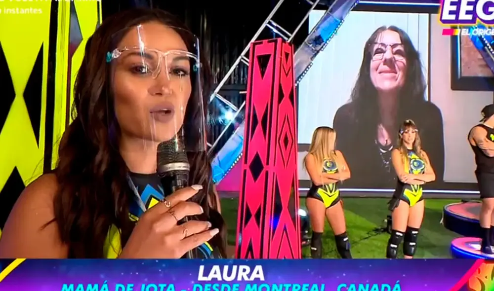 Doña Laura sorprendió a sus hijos mediante una videollamada en la última edición de Esto es guerra. Foto: captura América TV