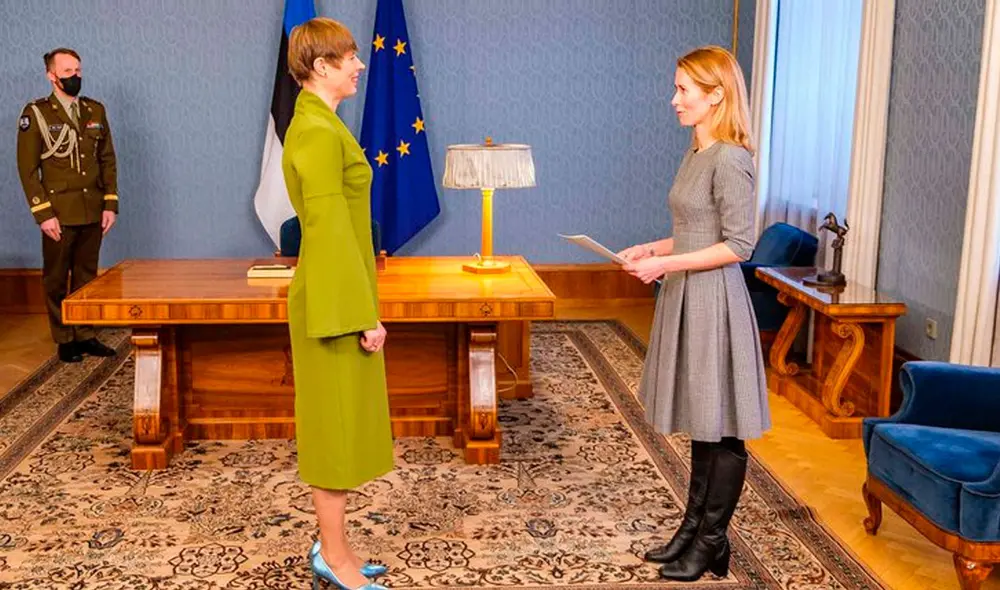 La presidenta Kersti Kaljulaid (izquierda) y la primera ministra Kaja Kallas (derecha) pertenecen al nuevo Gobierno de Estonia. Foto: EFE La presidenta Kersti Kaljulaid (izquierda) y la primera ministra Kaja Kallas (derecha) pertenecen al nuevo Gobierno de Estonia. Foto: EFE