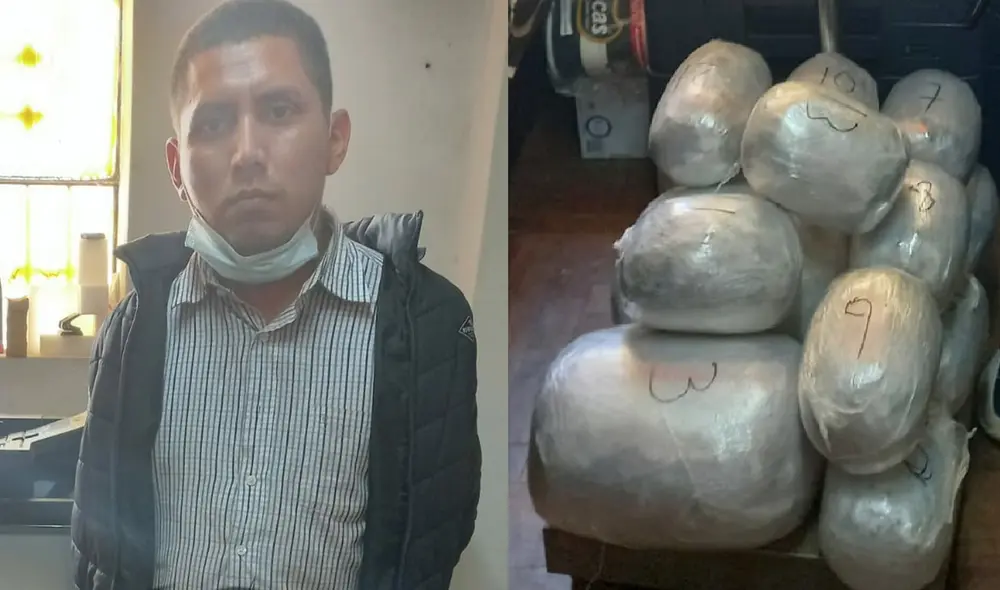 El hombre y la droga fueron trasladados al Área Antidrogas de Trujillo para las investigaciones. Foto: PNP