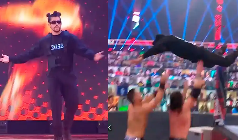 Bad Bunny participó en el Royal Rumble. Foto: captura/WWE Bad Bunny participó en el Royal Rumble. Foto: captura/WWE
