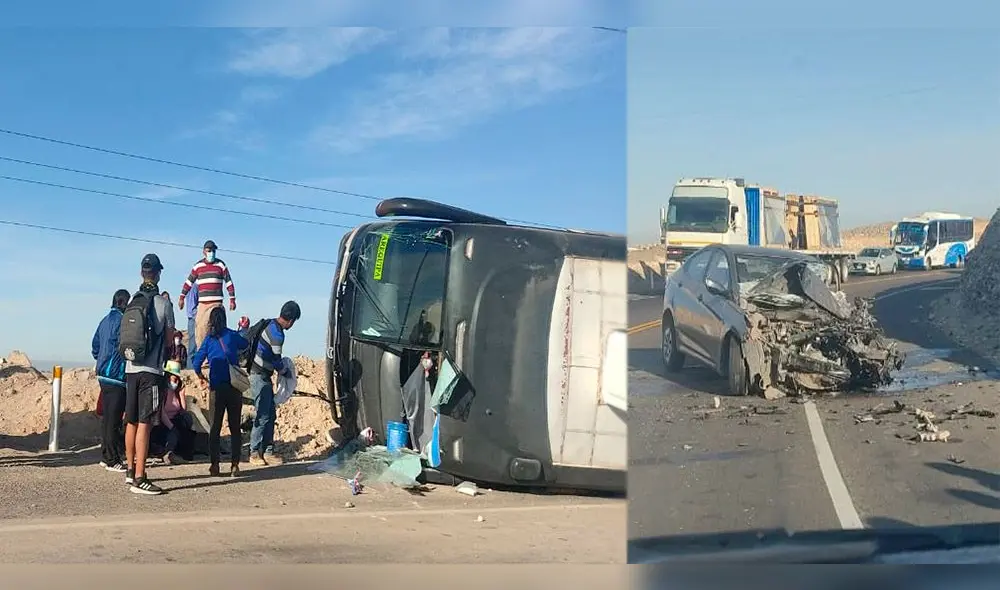 Pasajeros de bus resultaron ilesos tras accidente. Foto: Difusión. Pasajeros de bus resultaron ilesos tras accidente. Foto: Difusión.