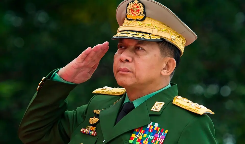 Incluso antes de este golpe de estado, Min Aung Hlaing, de 64 años, ya era el hombre más poderoso del país, al estar al frente de un Ejército no controlado por el gobierno civil. Foto: AFP