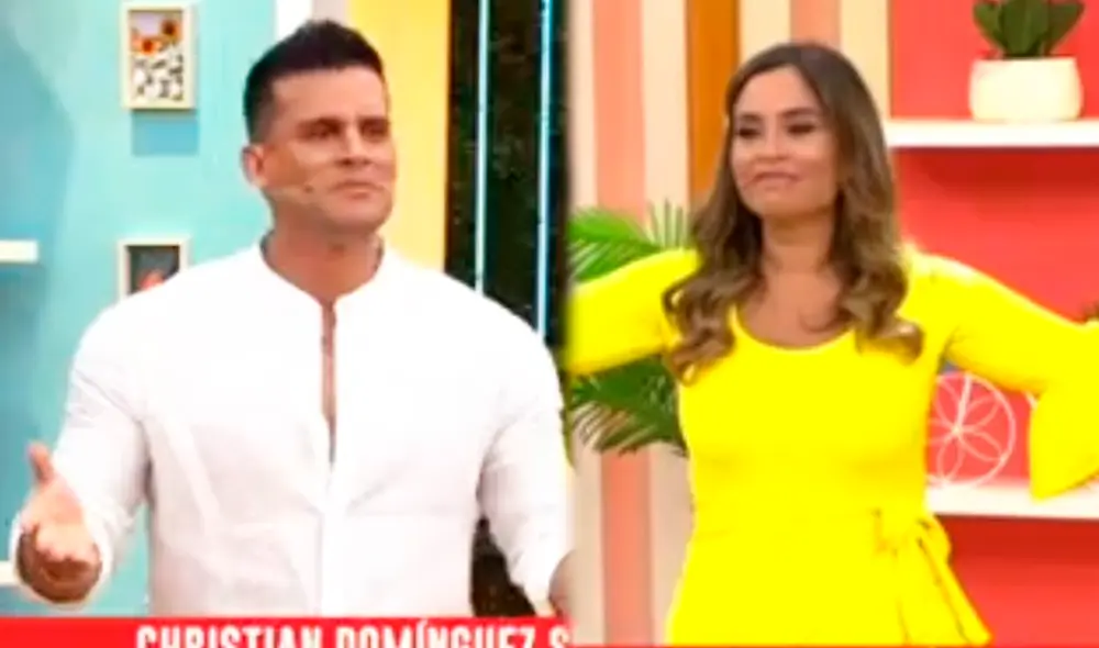 El cantante de cumbia recibió el saludo de su pareja Pamela Franco. Foto: captura América TV