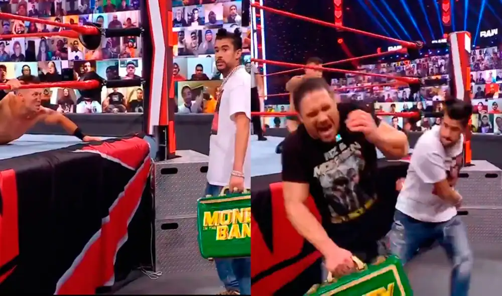 Bad Bunny participó en Monday Night Raw y ayudó a Damian Priest para que derrote a The Miz. Foto: WWE Bad Bunny participó en Monday Night Raw y ayudó a Damian Priest para que derrote a The Miz. Foto: WWE