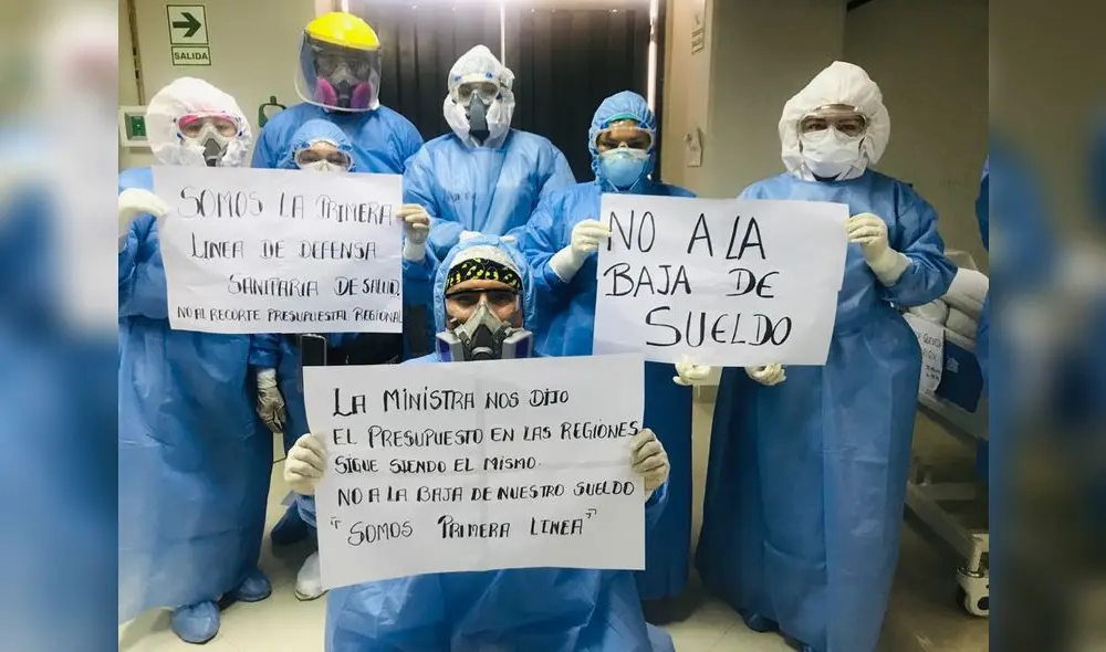 Técnicos y enfermeras realizaron protesta en interior de hospital. Foto: República