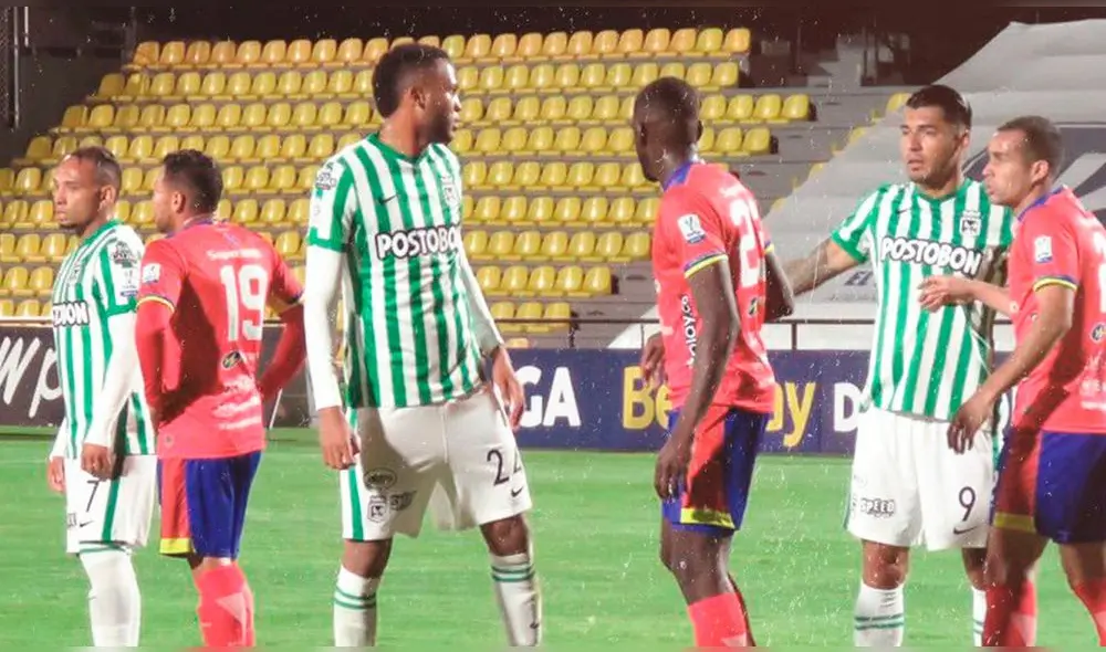 Atlético Nacional y Deportivo Pasto empatan a cero en los primeros 45'. Foto: Twitter/@nacionaloficial