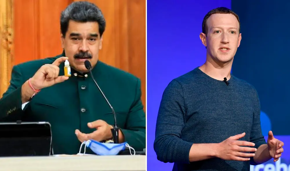 Según Maduro, Facebook eliminó de su página en esa red social “de manera abusiva y dictatorial el video completo del programa del domingo pasado”. Foto: composición / EFE / AFP