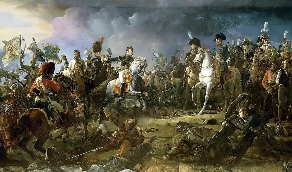 Épica. Pintura que recrea la batalla de Austerlitz según el pintor François Gérard. (Roma, 1770-París, 1837). Foto: difusión Épica. Pintura que recrea la batalla de Austerlitz según el pintor François Gérard. (Roma, 1770-París, 1837). Foto: difusión