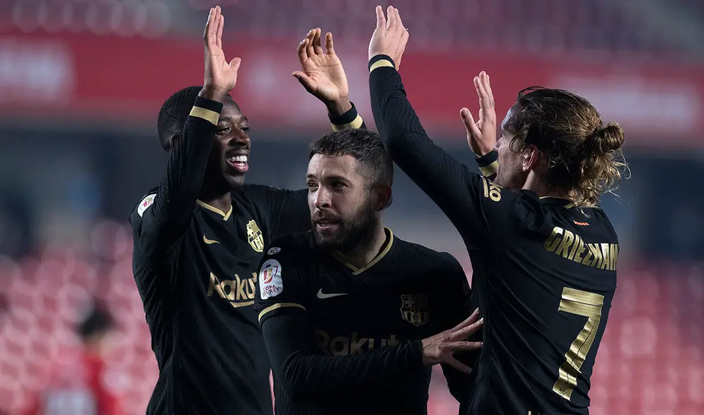 Griezmann, De Jong y Alba marcaron los últimos tres goles del Barcelona ante Granada por la Copa del Rey. Foto: AFP Griezmann, De Jong y Alba marcaron los últimos tres goles del Barcelona ante Granada por la Copa del Rey. Foto: AFP