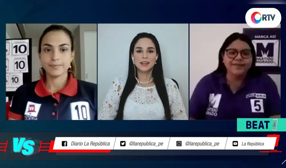 Flor Borja del Partido Morado y Asceli Rabasa de Victoria Nacional debaten en #VersusElectoral. Foto: captura/RTV Flor Borja del Partido Morado y Asceli Rabasa de Victoria Nacional debaten en #VersusElectoral. Foto: captura/RTV
