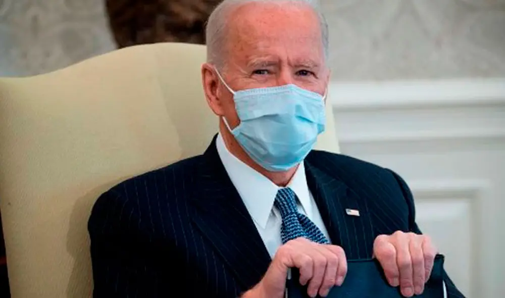 El presidente de los Estados Unidos, Joe Biden, en una reunión en la Oficina Oval con el grupo demócrata del Senado. Foto: AFP