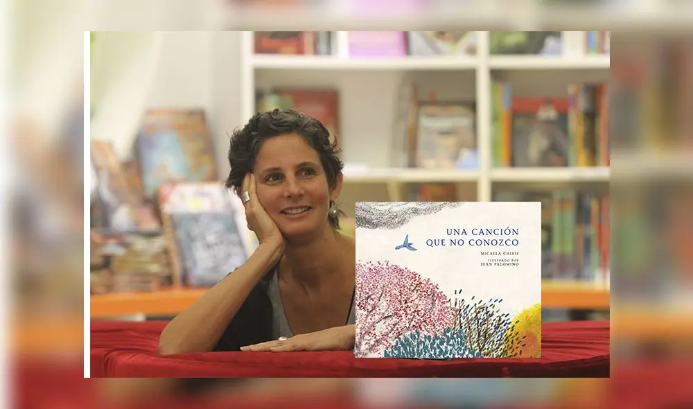 Micaela Chirif junto a su nuevo libro, ahora ilustrado por el mexicano Juan Palomino.