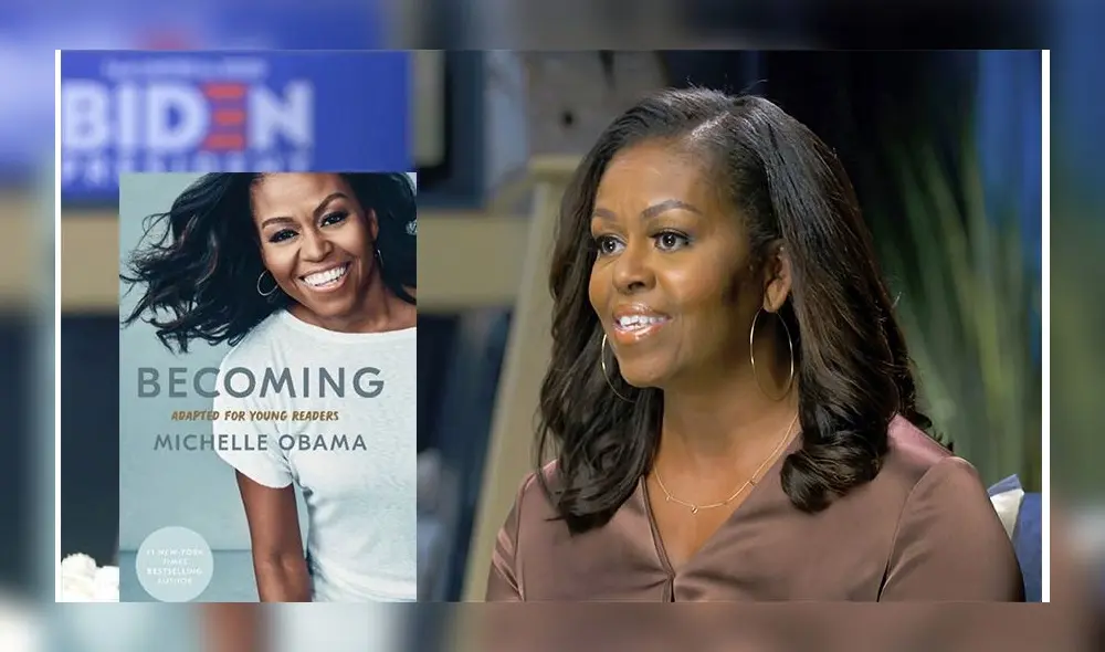 Exprimera dama norteamericana Michelle Obama. A su lado, la edición norteamericana de sus exitoso libro.