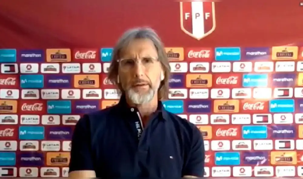 Ricardo Gareca brindó una conferencia de prensa desde Argentina. Foto: FPF