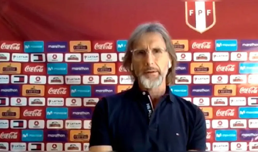 Ricardo Gareca se encuentra brindado una conferencia de prensa desde Argentina. Foto: FPF