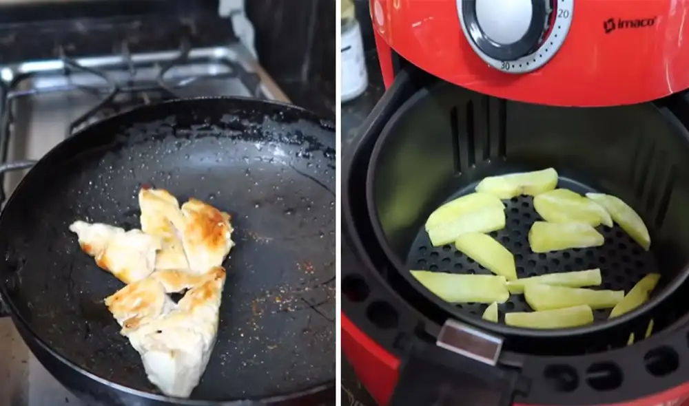 Los jóvenes adquirieron este producto para mostrar las diferencias entre este y una sartén convencional. Foto: captura de YouTube / DesbalanceAdos