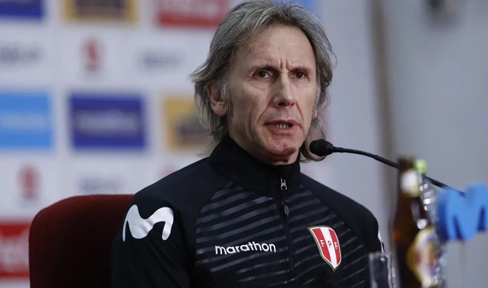 Ricardo Gareca tuvo una conferencia de prensa de casi dos horas. Foto: FPF Ricardo Gareca tuvo una conferencia de prensa de casi dos horas. Foto: FPF