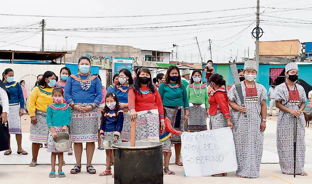 Urgencias. La comunidad shipibo-konibo reclama aulas temporales y servicios básicos. Foto: Comunidad Shipibo Konibo de Cantagallo.