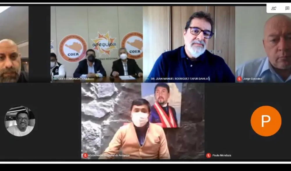 Gobernador de Arequipa sostuvo reunión virtual con representantes de empresa. Foto: GRA Gobernador de Arequipa sostuvo reunión virtual con representantes de empresa. Foto: GRA