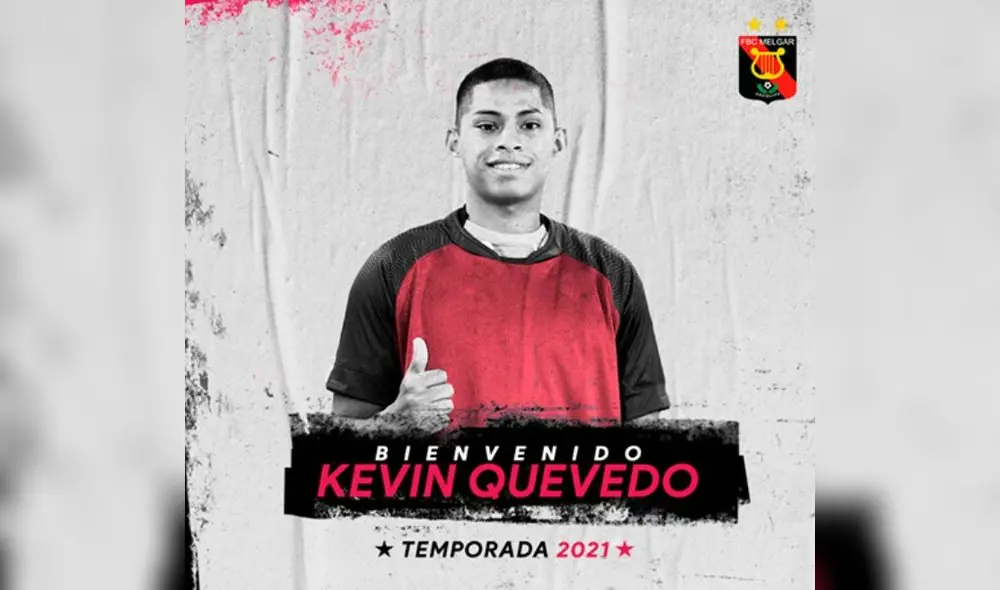 Las redes sociales de Melgar presentaron a Kevin Quevedo como su nuevo refuerzo. Foto: Club Melgar Las redes sociales de Melgar presentaron a Kevin Quevedo como su nuevo refuerzo. Foto: Club Melgar