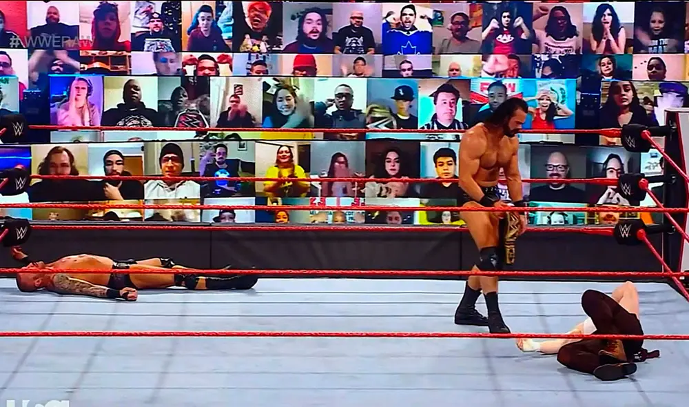 Drew McIntyre terminó la edición 1.446 de Raw dejando tendidos a Randy Orton y Sheamus. Foto: WWE