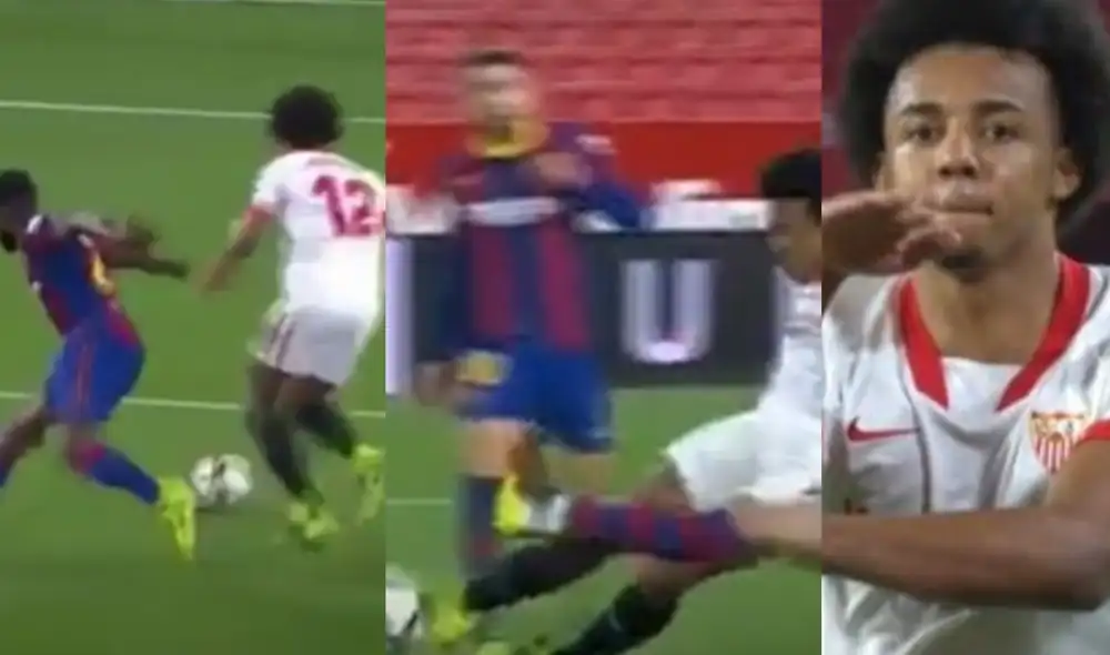 Jules Koundé anotó golazo al Barcelona. Foto: ESPN Jules Koundé anotó golazo al Barcelona. Foto: ESPN