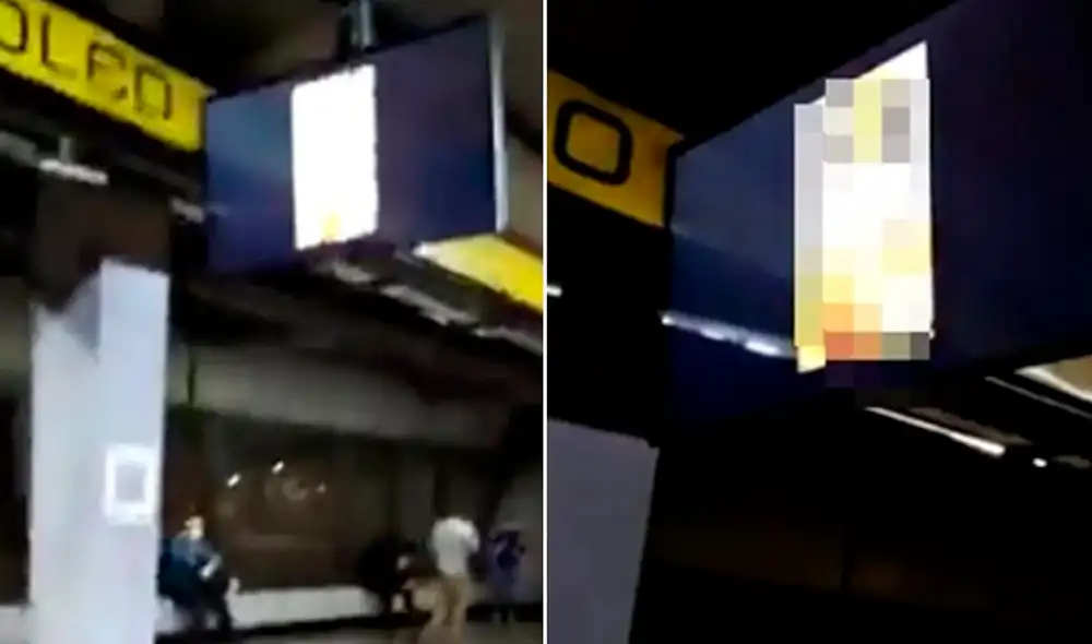 El video con contenido pornográfico fue difundido en una sola pantalla de las 195 que están instaladas en varias estaciones del Metro. Foto: captura video