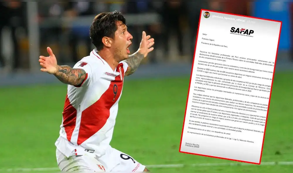 El atacante del Benevento compartió la publicación de Safap en sus redes. Foto: Grupo La República