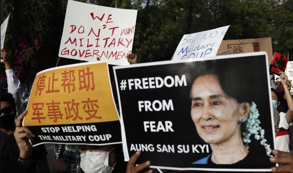 Suu Kyi, nobel de la Paz que lideraba el gobierno de Myanmar, no ha sido vista en público desde que fue detenida durante el golpe de Estado. Foto: EFE